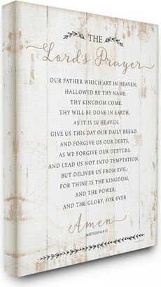 The Lords Prayer Our Father Rustic Distressed White Wood Look, 24 L x 30 H