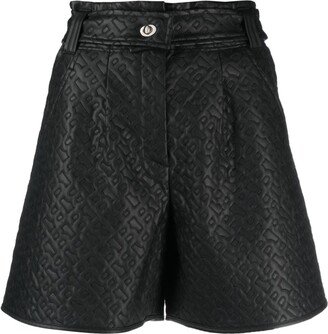 Monogram-Embossed High-Waisted Shorts