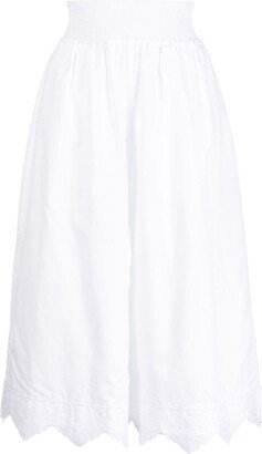 Lace-Trim Wide-Leg Shorts