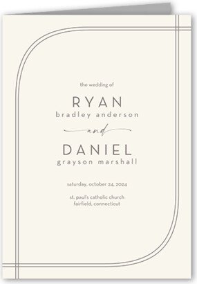 Wedding Program Cards: Adorned Arc Wedding Program, White, 5X7, Matte, Folded Smooth Cardstock, Square