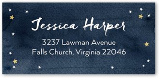 Address Labels: Starry Watercolor Address Label, Blue, Matte