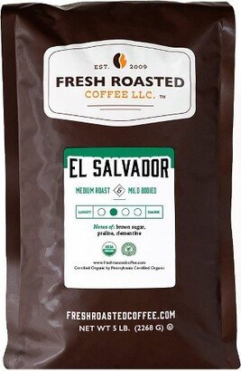 Fresh Roasted Coffee, Organic El Salvador Coffee, Medium Roast Ground Coffee - 5lb