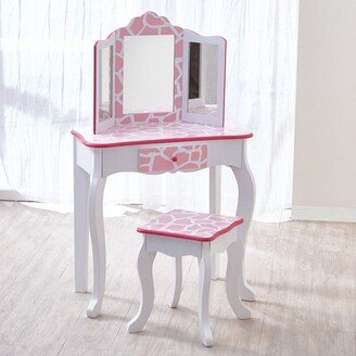 Fashion Giraffe Prints Gisele Play Vanity Set-Pink/White