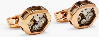 Embellished rose gold-plated cufflinks