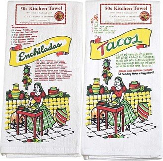 Red And White Kitchen Company Decorative Towel Lets Do Mexican Tonight 100% Cotton Taco Enchiladas Vl113*Vl115