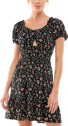 As You Wish Juniors' Cutout Tie-Back Dress