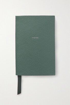 Textured-leather Notebook - Blue