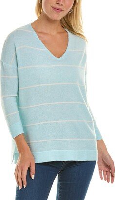 Island Stripe V-Neck Cashmere Sweater