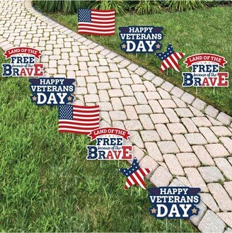 Big Dot Of Happiness Happy Veterans Day - Lawn Decor - Outdoor Patriotic Yard Decor - 10 Piece