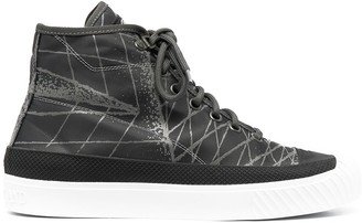 Abstract-Print High-Top Sneakers