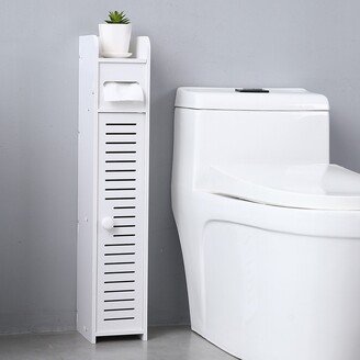 karlinc Small Bathroom Storage Toilet Paper Storage Corner Floor Cabinet