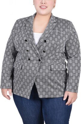 Plus Size Long Sleeve Double Breasted Blazer