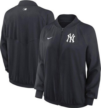 Women's Navy New York Yankees Authentic Collection Team Raglan Performance Full-Zip Jacket