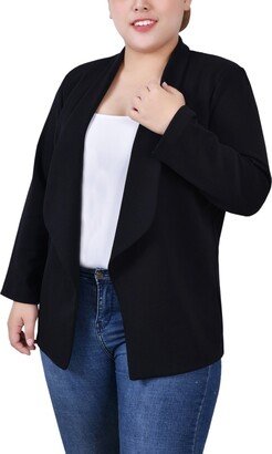 Plus Size 3/4 Sleeve Ponte Blazer