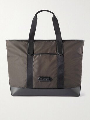 Leather-Trimmed Recycled Nylon Weekend Bag