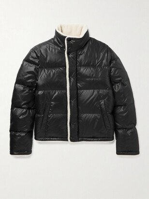 Faux Shearling-Lined Quilted Shell Down Jacket