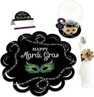 Big Dot Of Happiness Mardi Gras Masquerade Party Table Decor Chargerific Kit Place Setting for 8