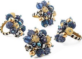 Mackenzie-Childs Starry Night Napkin Rings, Set of 4