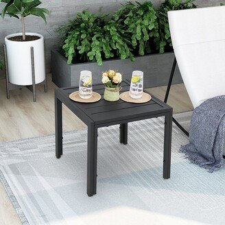 Maypex Outdoor Steel Slat End Table Black