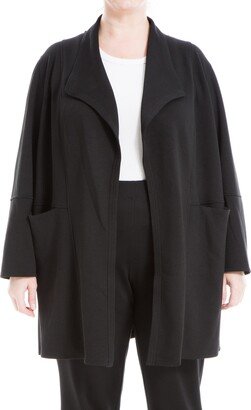 Draped Collar Scuba Jacket