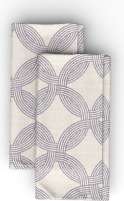 Cloth Napkins: Junglia Weave - Blue Cloth Napkin, Longleaf Sateen Grand, Beige