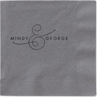 Wedding Napkins: Gorgeous Couple Napkins, Black, Pewter