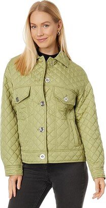 Snap Front Onion Puffer M425648H74 (Light Sage) Women's Clothing