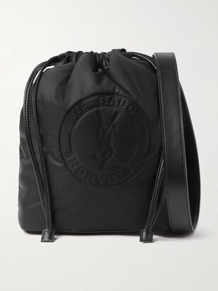 Rive Gauche Logo-Debossed Padded Nylon Bucket Bag