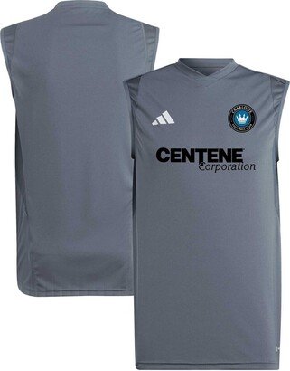 Men's Gray Charlotte Fc 2023 On-Field Sleeveless Training Jersey