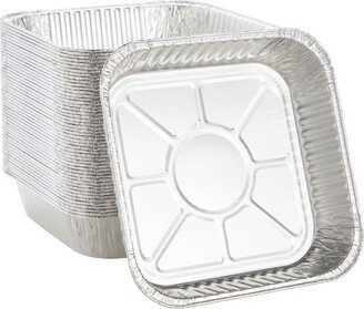 Stockroom Plus 50 Pack Foil Pans for Meal Prep and Cooking, Aluminum Trays, Disposable Food Container (8 x 8 in)