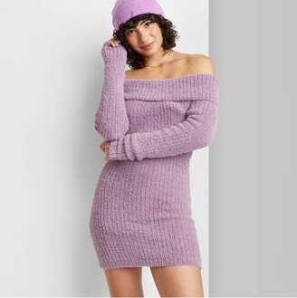 Women's ong Sleeve Mini Sweater Dress