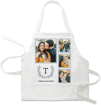 Aprons: Laurel Wreath Monogram Apron, Adult (Onesize), Blue