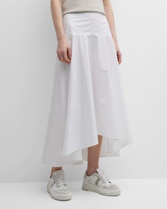 High-Low A-Line Poplin Maxi Skirt