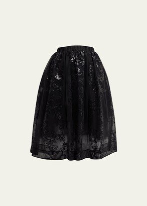 Long Tutu Skirt with Sequin Overlay-AA