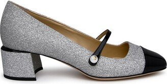 Elisa Glitter-Embellished Square Toe Pumps