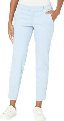 Petite Kelsey Straight Leg Trousers in Super Stretch Ponte Knit (Misty Blue) Women's Casual Pants