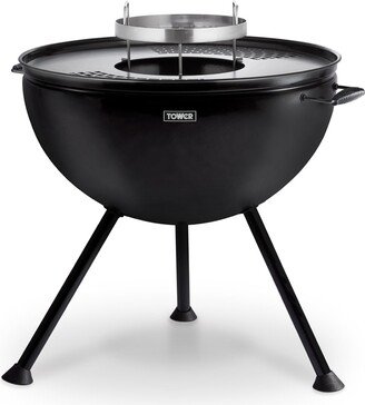 Sphere Charcoal Pit 'n' Grill, Black Steel Black