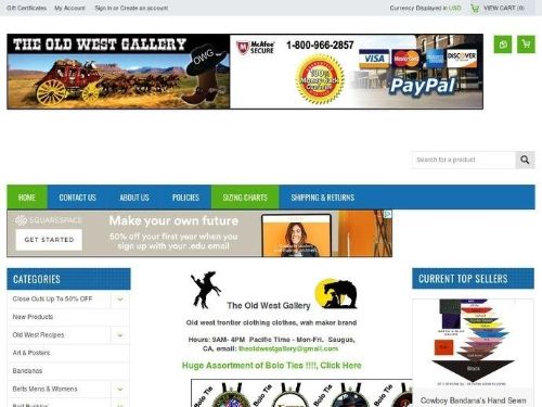 The Old West Gallery Promo Codes & Coupons