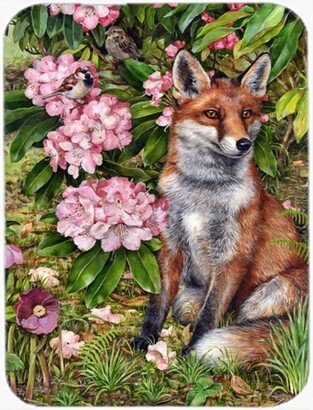 CDCO0442LCB Fox Waiting In Flowers Glass Large Cutting Board