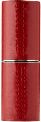 Refillable Leather Lipstick Case – Red