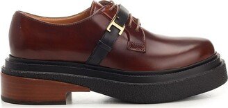 Logo Plaque Lace-Up Loafers-AA