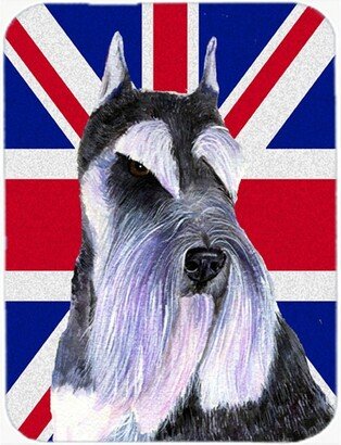 SS4919LCB Schnauzer With English Union Jack British Flag Glass Cutting Board