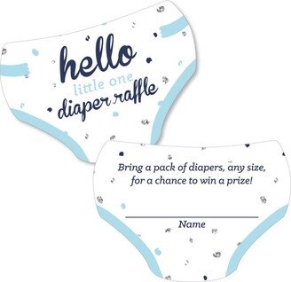 Big Dot Of Happiness Hello Little One & Silver - Boy Baby Shower Diaper Raffle Game Set of 24