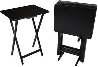 Perdix Chio LLC Black Folding TV Tray Table Set