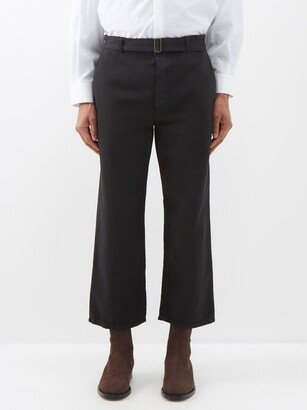 East Belted Cotton-blend Cropped Trousers