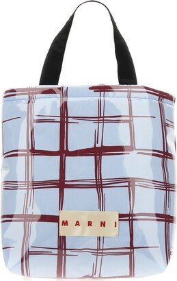 Checked Logo Patch Tote Bag