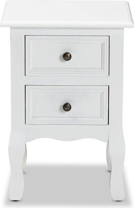 Caelan Wood 2 Drawer Nightstand White