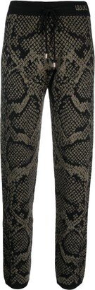 Snakeskin-Jacquard Lurex Track Pants