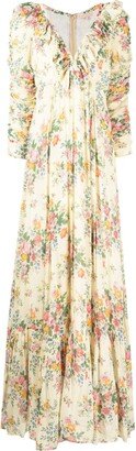 Georgette floral-print maxi dress