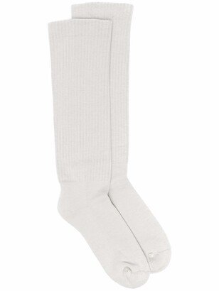 Intarsia-Knit Logo Knee-Length Socks